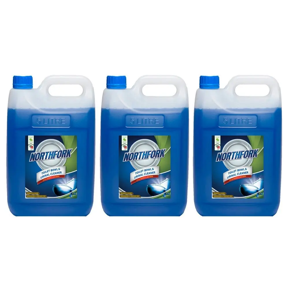 3x Northfork 5L Bathroom Toilet Bowl/Urinal Sanitiser Disinfectant Cleaner