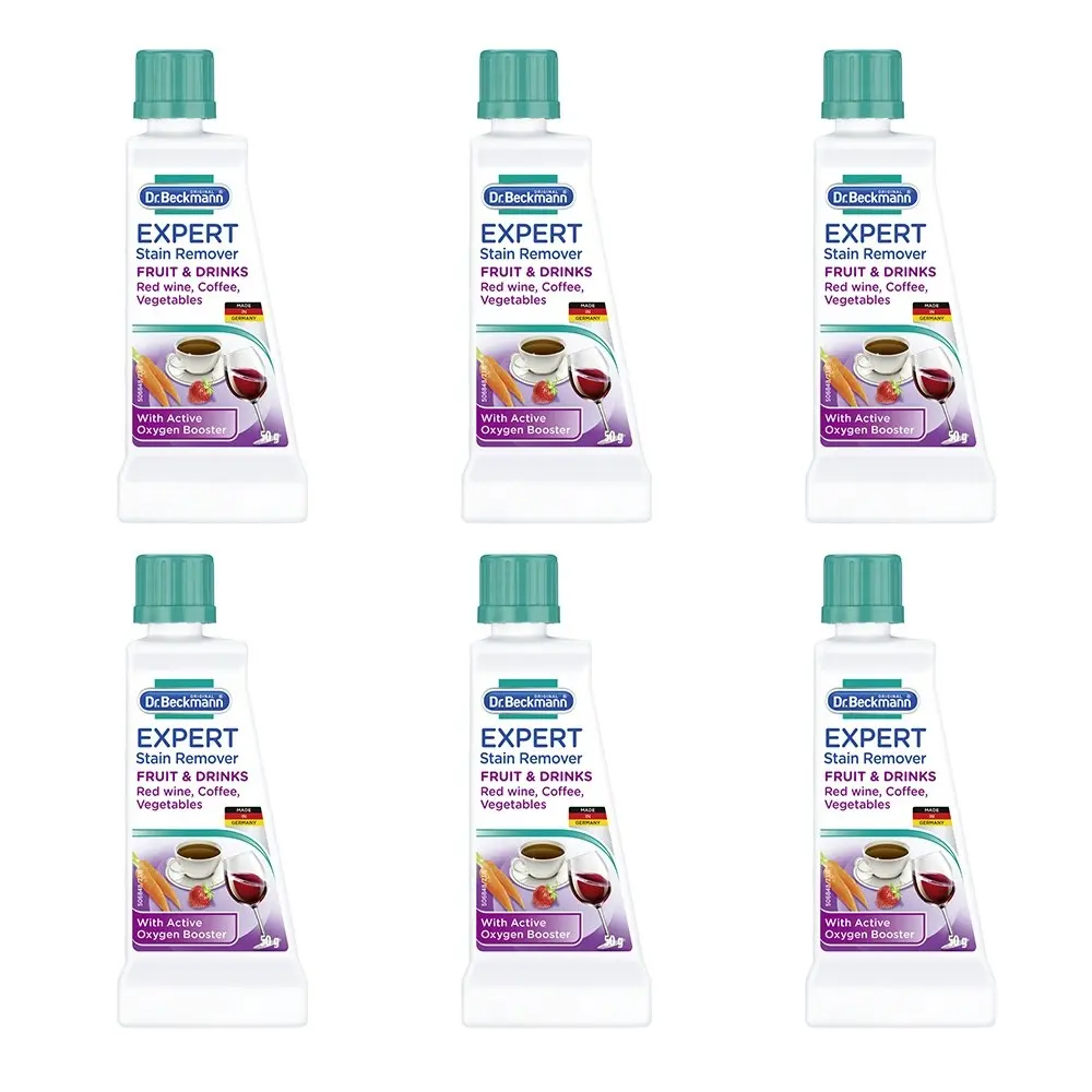 6x Dr Beckmann 50ml Liquid Stain Devils Fruit & Drinks Wine/Coffee Stain Cleaner