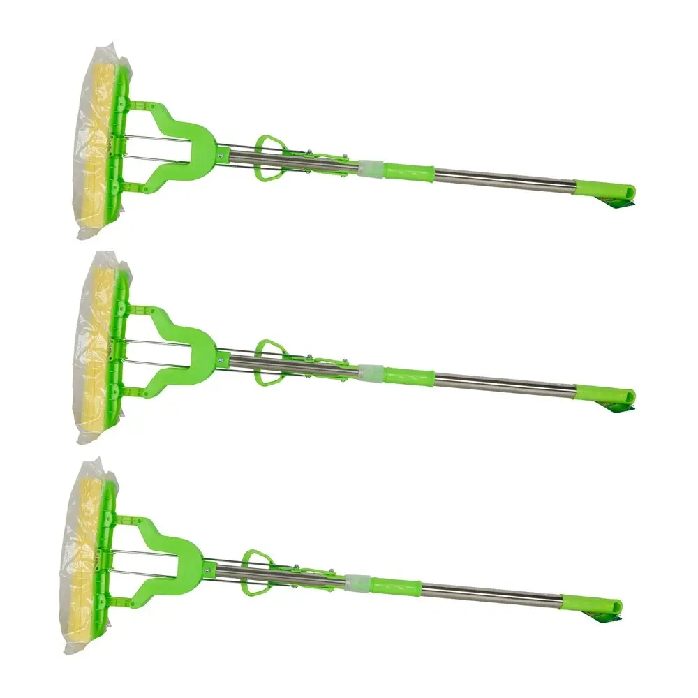 3x Ultimo Squeeze Sponge Mop Green Heavy Duty Efficient Floor Cleaning 100X20cm