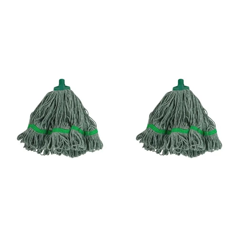 2x SYR Syrtex 43cm Colour Yarn Home/Office Floor/Tile Cleaning Mop Head Midi GRN