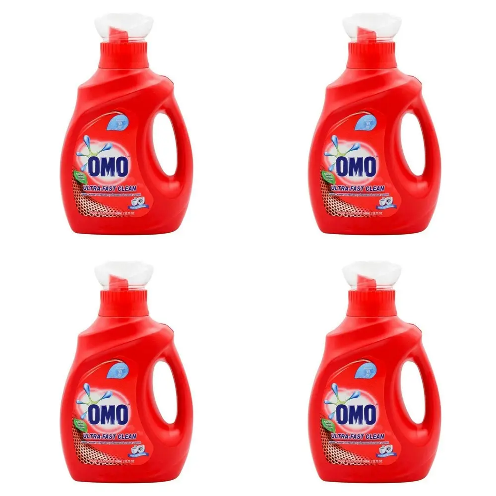 4x Omo Laundry Liquid Detergent Ultra Fast Clean Effective Stain Removal 968ml