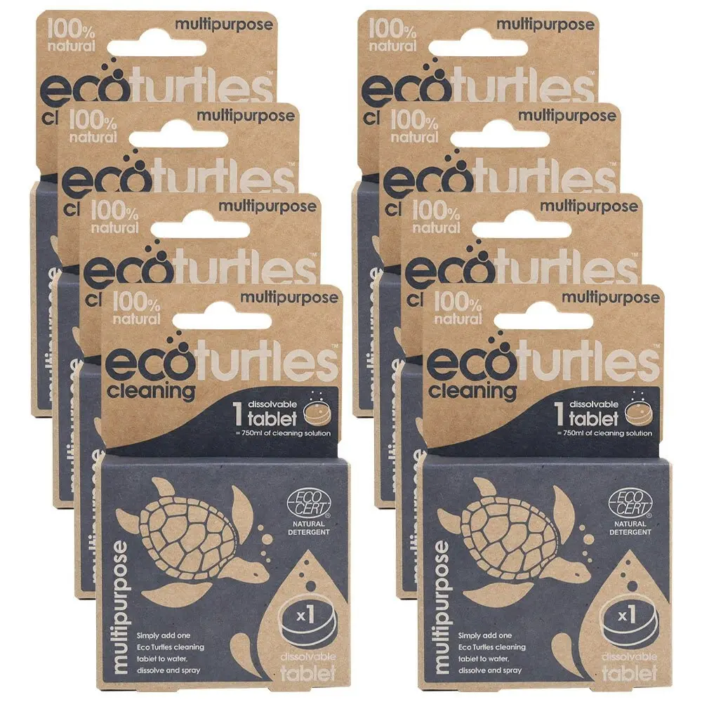 8x Eco-Cleaning Turtles Multipurpose Single Refill Tablet Home Kitchen Cleaning