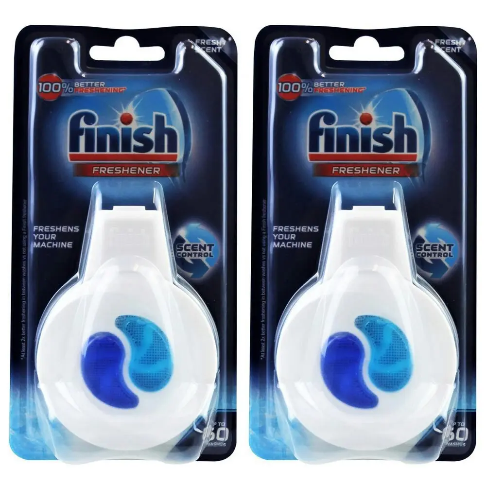 2x Finish 4ml Dishwashing Hanging Freshener w/ Hanger for Dishwasher Fresh Scent