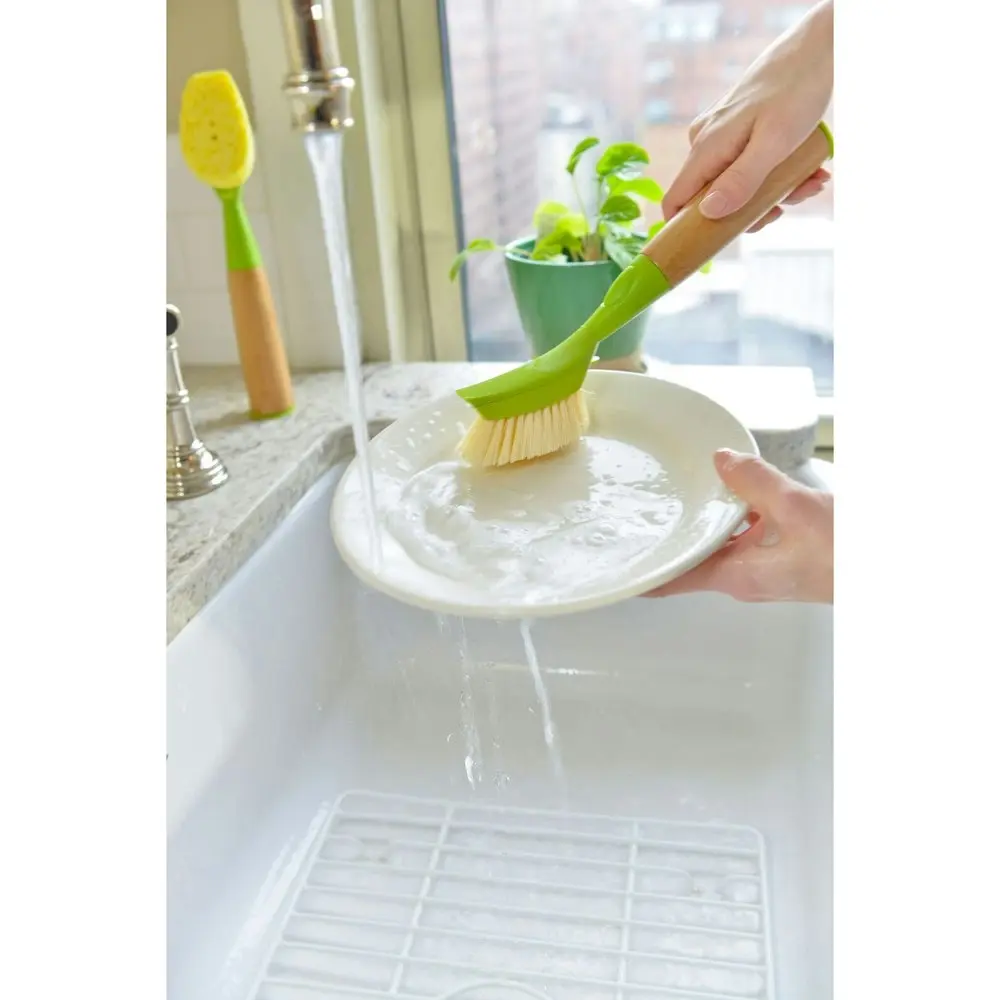 Full Circle Suds Up Soap Dispensing Dish Cleaner Brush Cleaning Bristles White