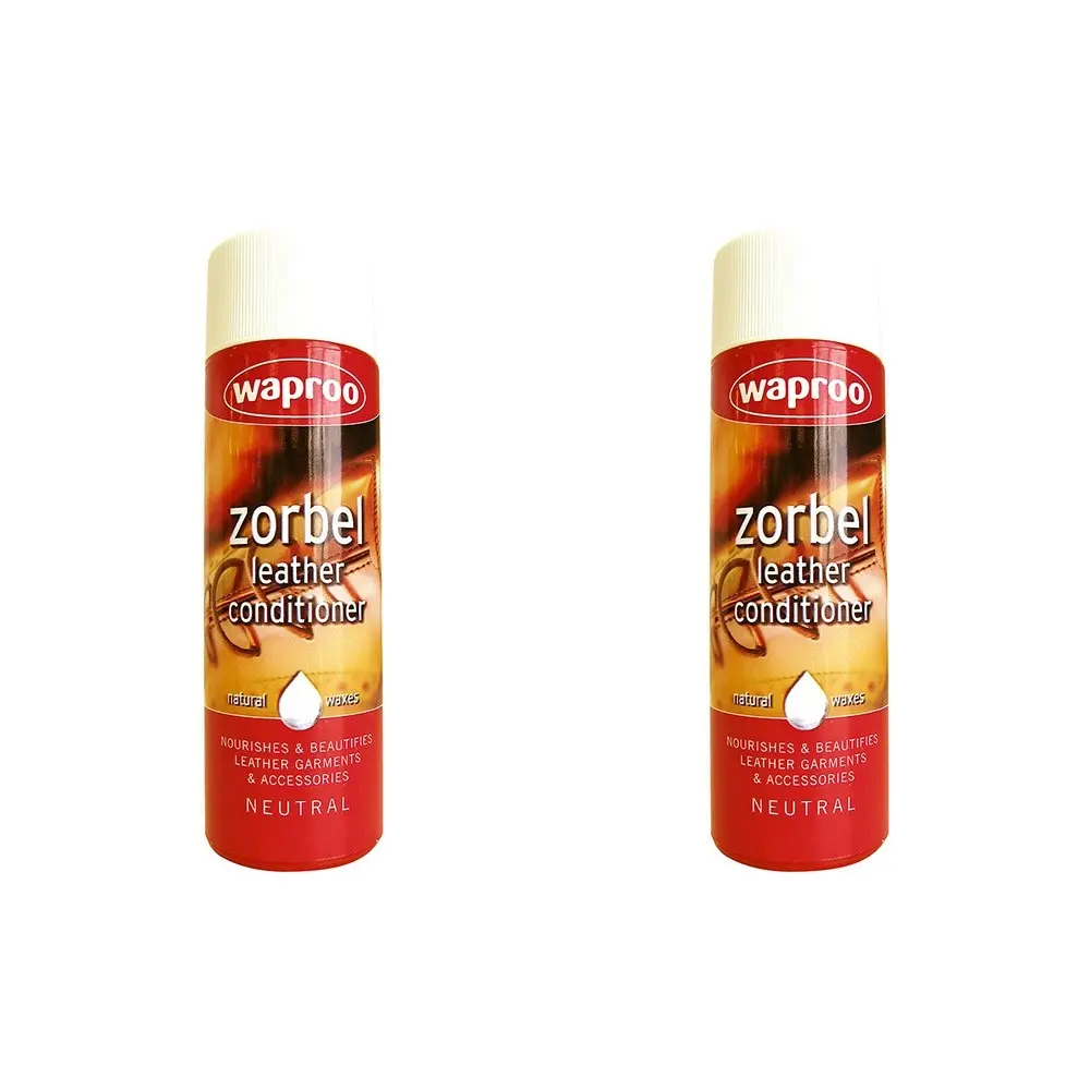 2PK Waproo Zorbel Leather Shoe/Boot Polish/Cleaner & Conditioner 125ml Bottle