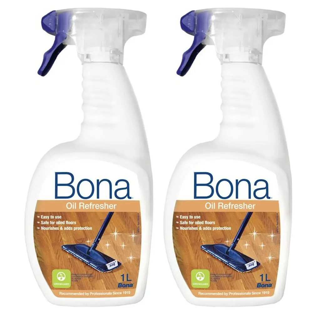 2x Bona 1L Oil Refresher/Nourisher f/Oiled Wood Floor Surface Spray/Maintenance