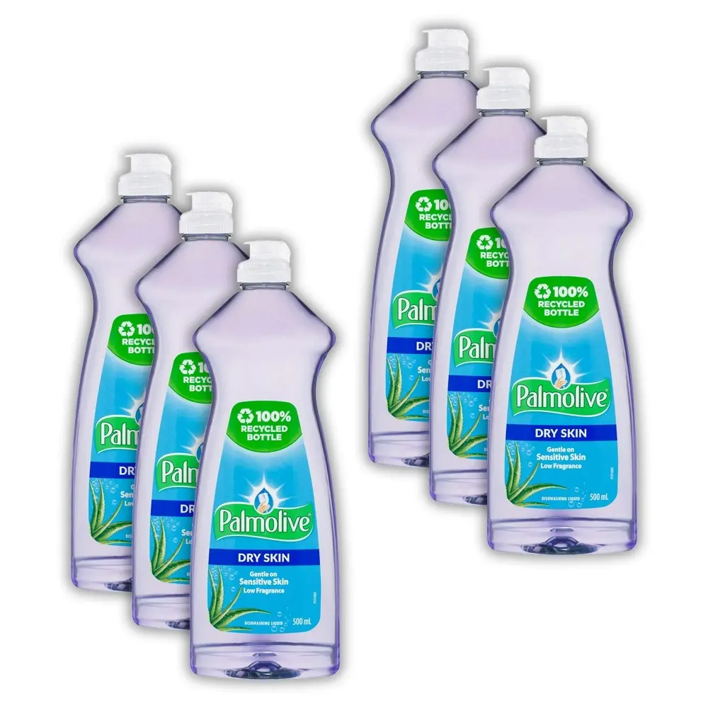 6x Palmolive 500ml Dishwashing Liquid Dry Skin Aloe Gentlle/Sensitive Skin