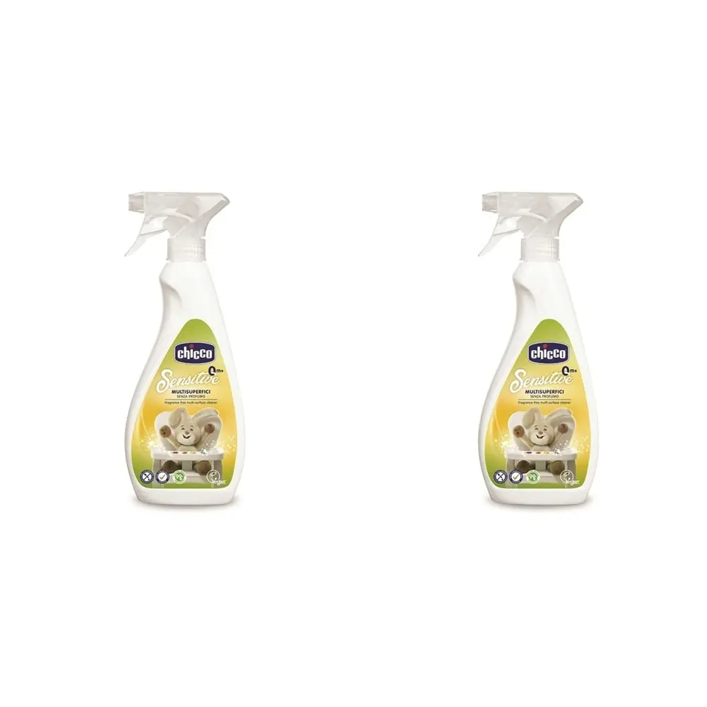 2x Chicco Sensitive Multi-Surface Cleaning Spray Kitchen/Bathroom Cleaner