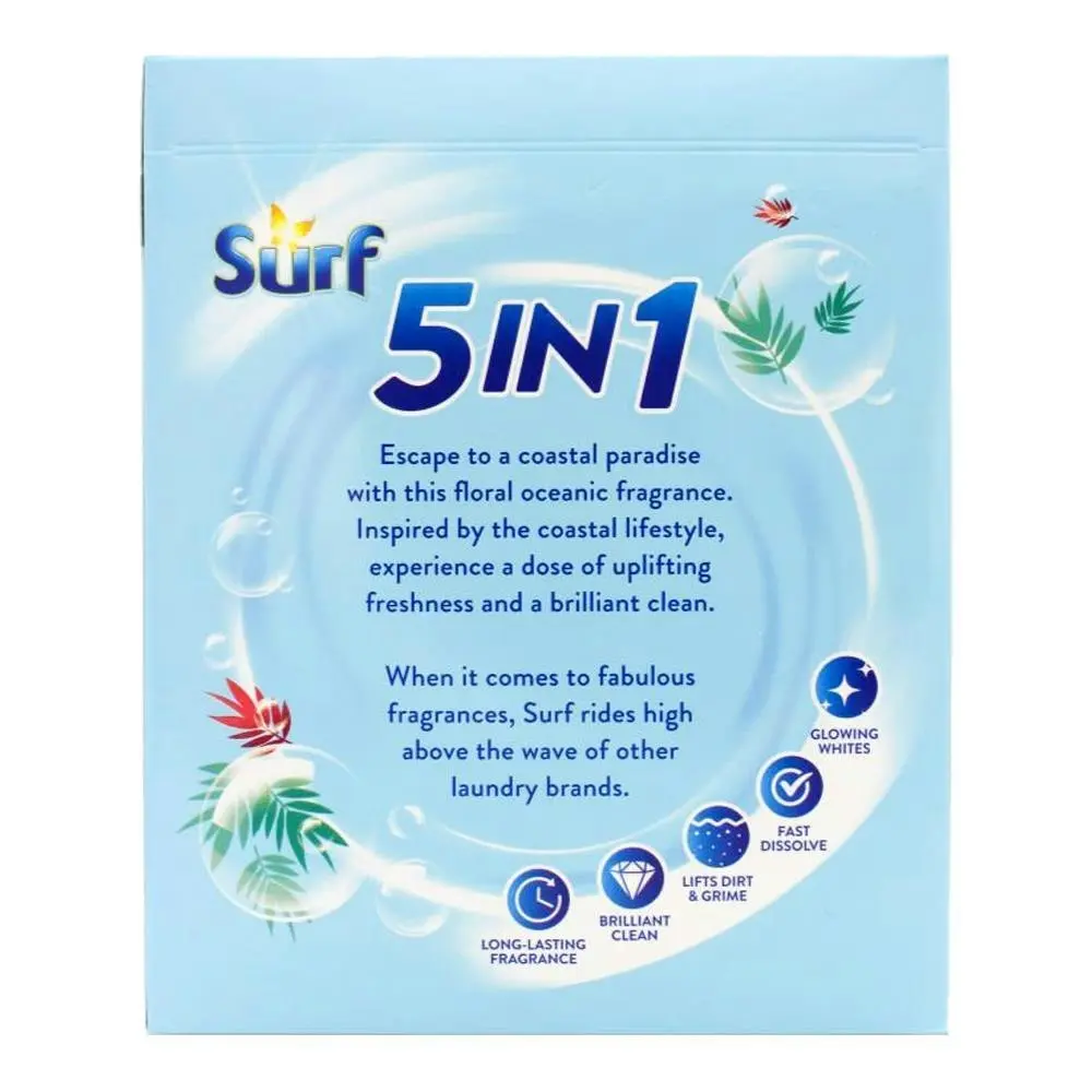 6x Surf Laundry Washing Powder 5 In 1 Coastal Luxury Front & Top Loader 2kg