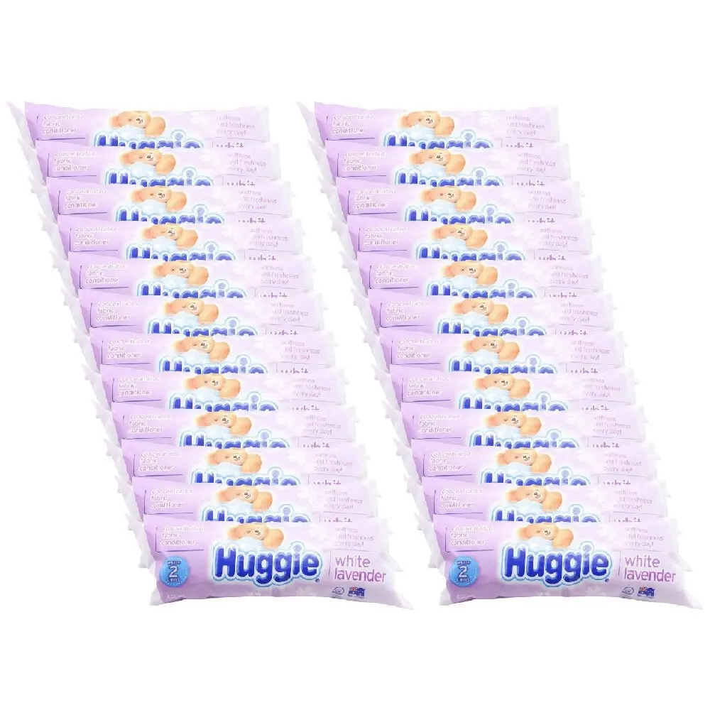 24x Huggie Concentrated Fabric Conditioner WHT Lavender Long Fresh Scent 250ml