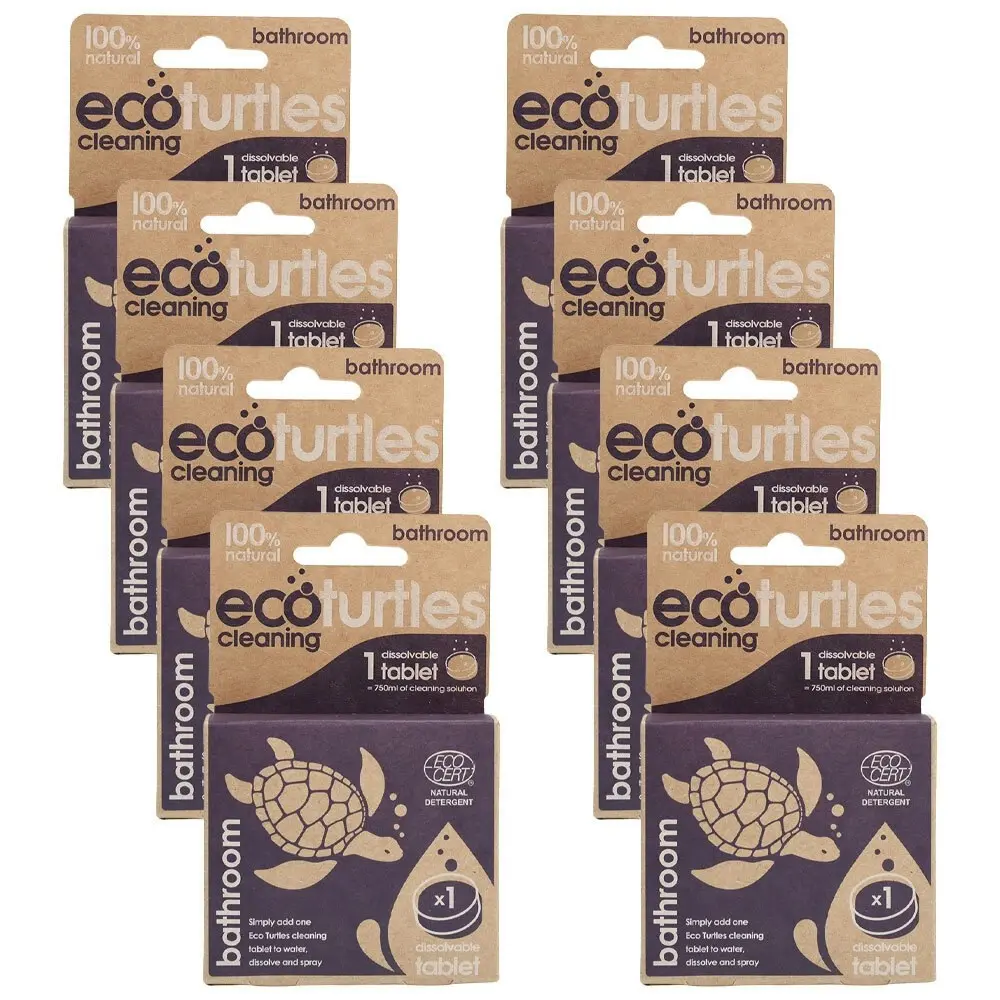 8x Eco-Cleaning Turtles Bathroom Single Refill Dissolvable Tablet Home Cleaning