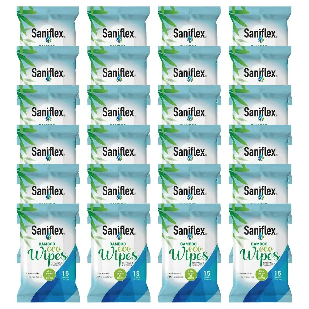 360pc Saniflex Soft Gentle Bamboo Material Eco Hand Wipes Home cleaning