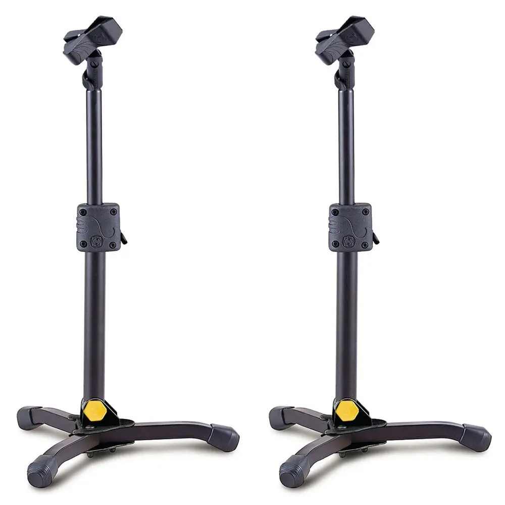 2PK Hercules Tripod Base Low Profile/Short Microphone Straight Stand w/ Mic Clip