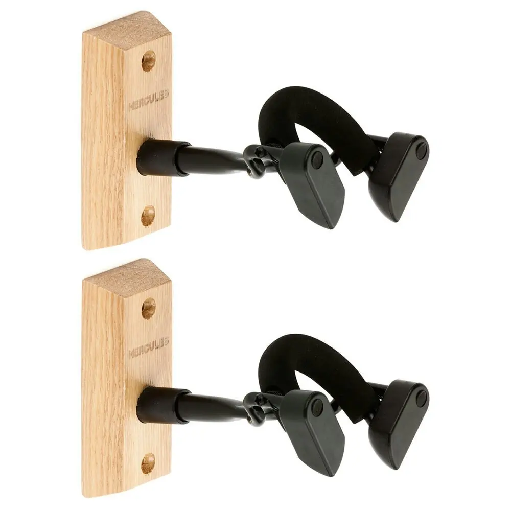 2x Hercules Auto-Grip Wall Mount Hanger/Holder/Rack w/Wood Base for Viola/Violin