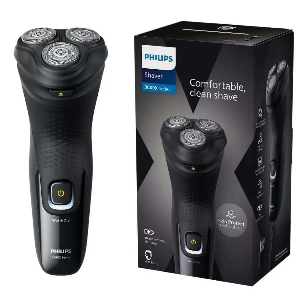 Philips X3021/00 Wet & Dry Shaver Beard Trimmer 3D Floating Heads Series 3000