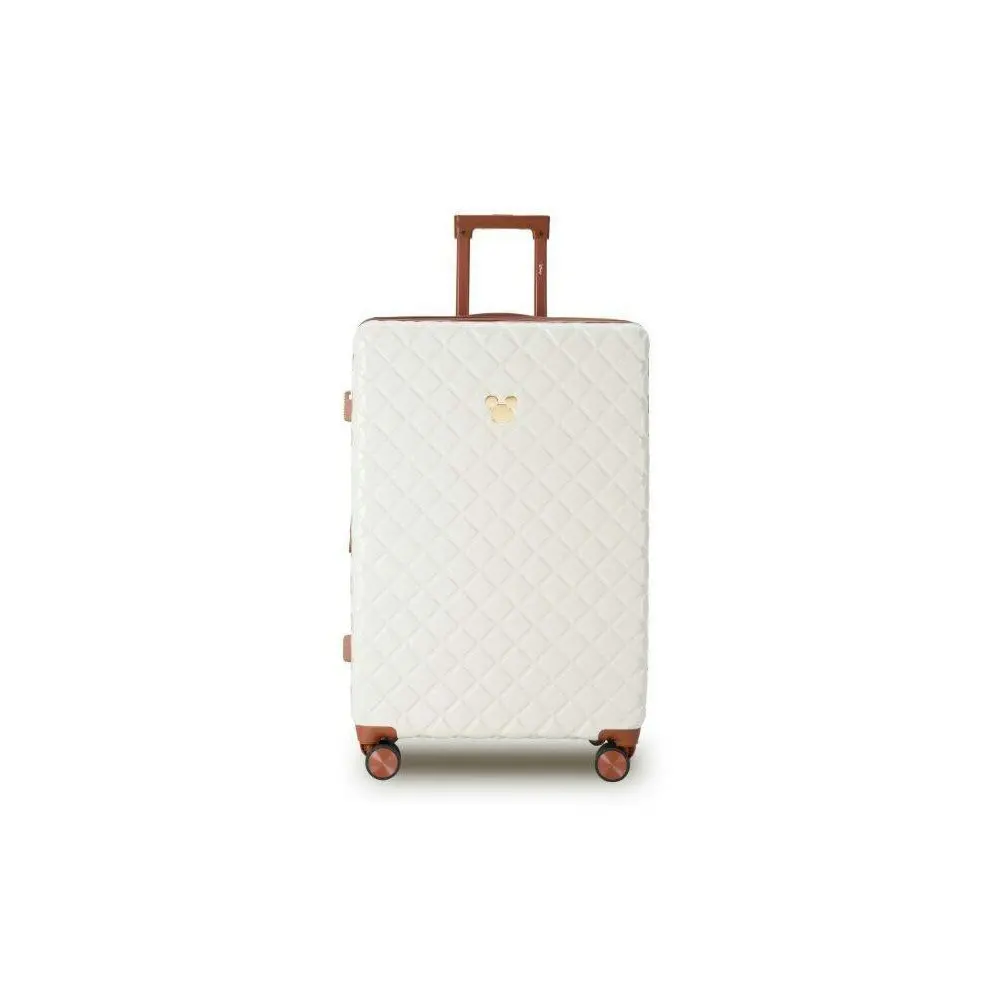 Disney Mickey 76cm Suitcase Luggage Travel Checked Trolley Case Ivory/Tan