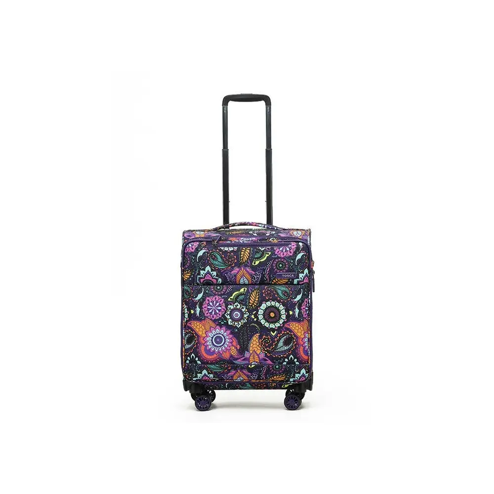 Tosca So-Lite 54cm/48L Suitcase Luggage Travel Carry On Trolley Bag Paisley