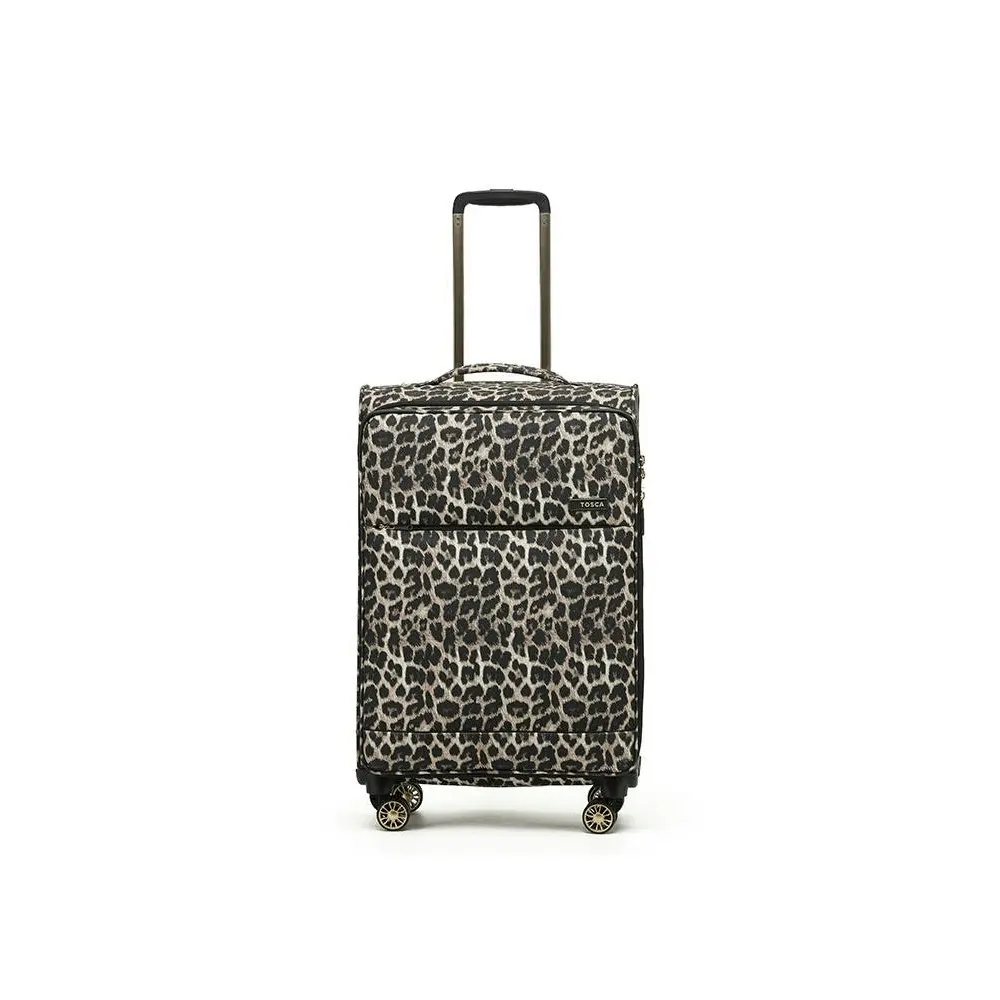 Tosca So-Lite 67cm/87L Suitcase Luggage Travel Checked Trolley Case Leopard