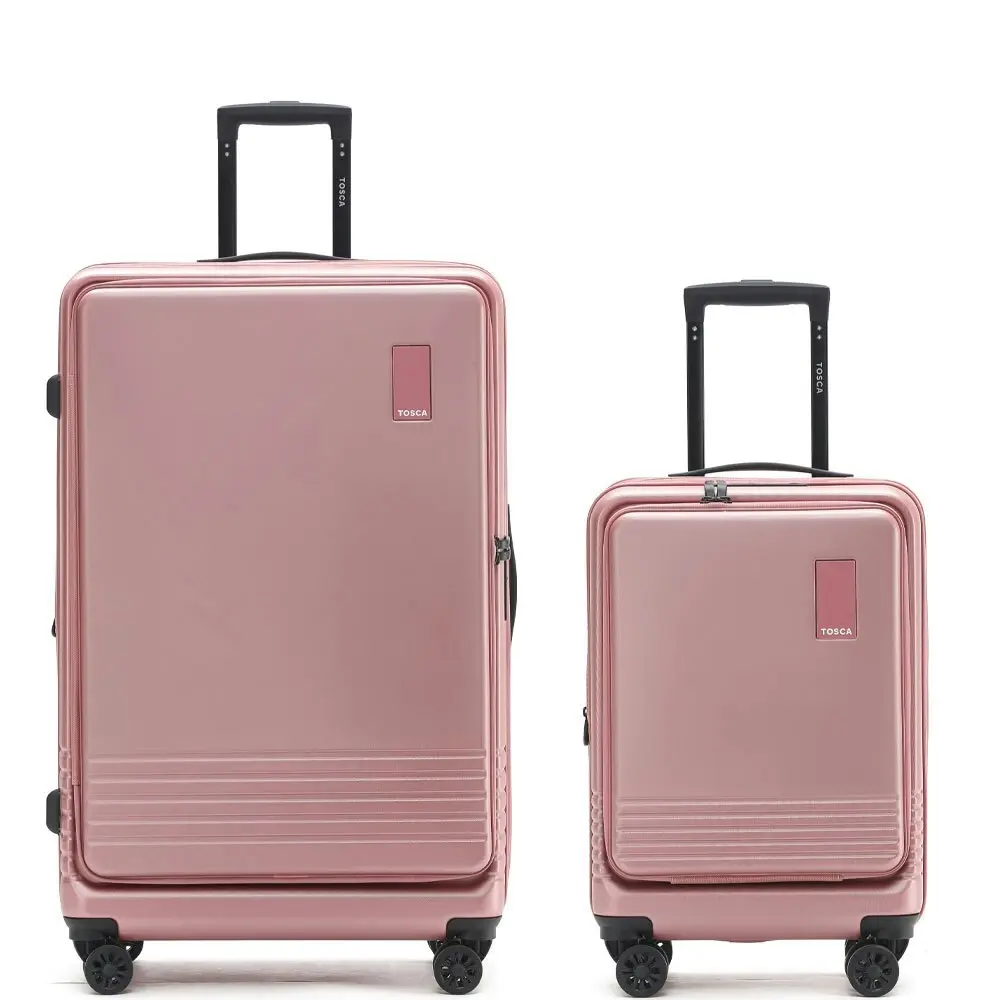 Tosca Horizon Front Lid Opening Trolley Suitcase 31" LRG & 20" SML - Dusty Rose