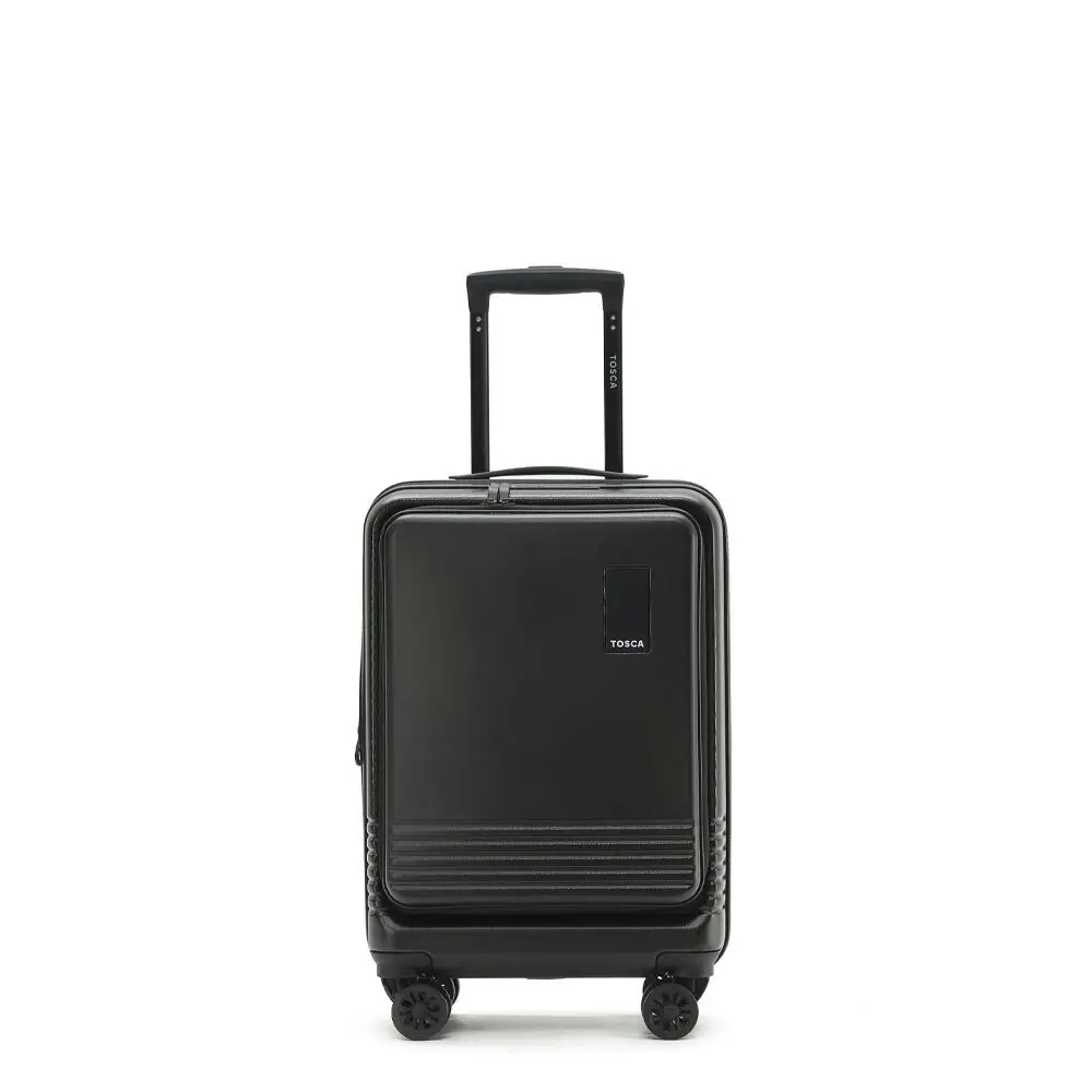 Tosca Horizon Front Lid Opening Trolley Suitcase Luggage 20" Small - Black