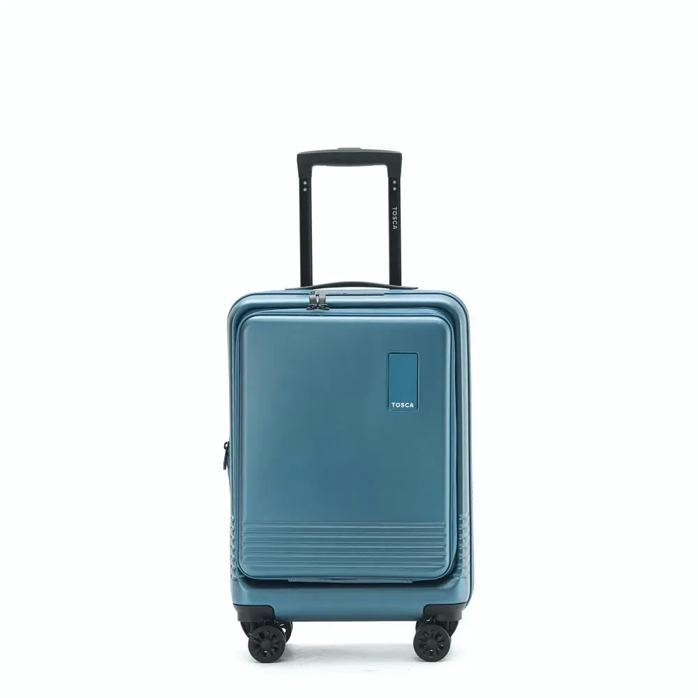 Tosca Horizon Front Lid Opening Trolley Suitcase 20" Small - Blue Sapphire