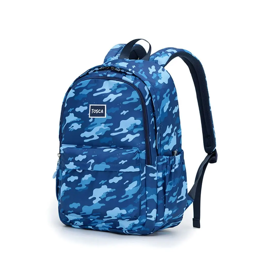 Tosca Lightweight Nylon Camo Adjustable Kids Back-to-School Backpack - Navy