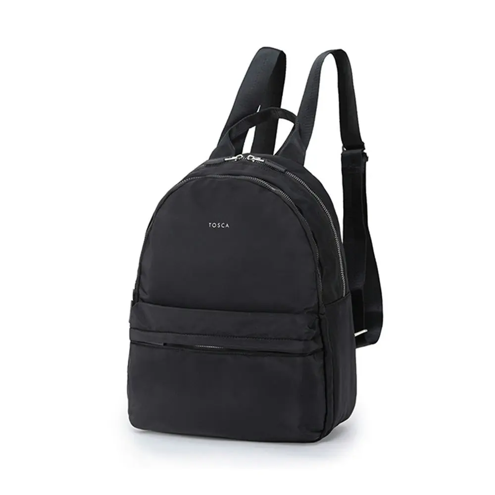 Tosca Daily Nylon Lightweight Shoulder College Laptop School Backpack - Black