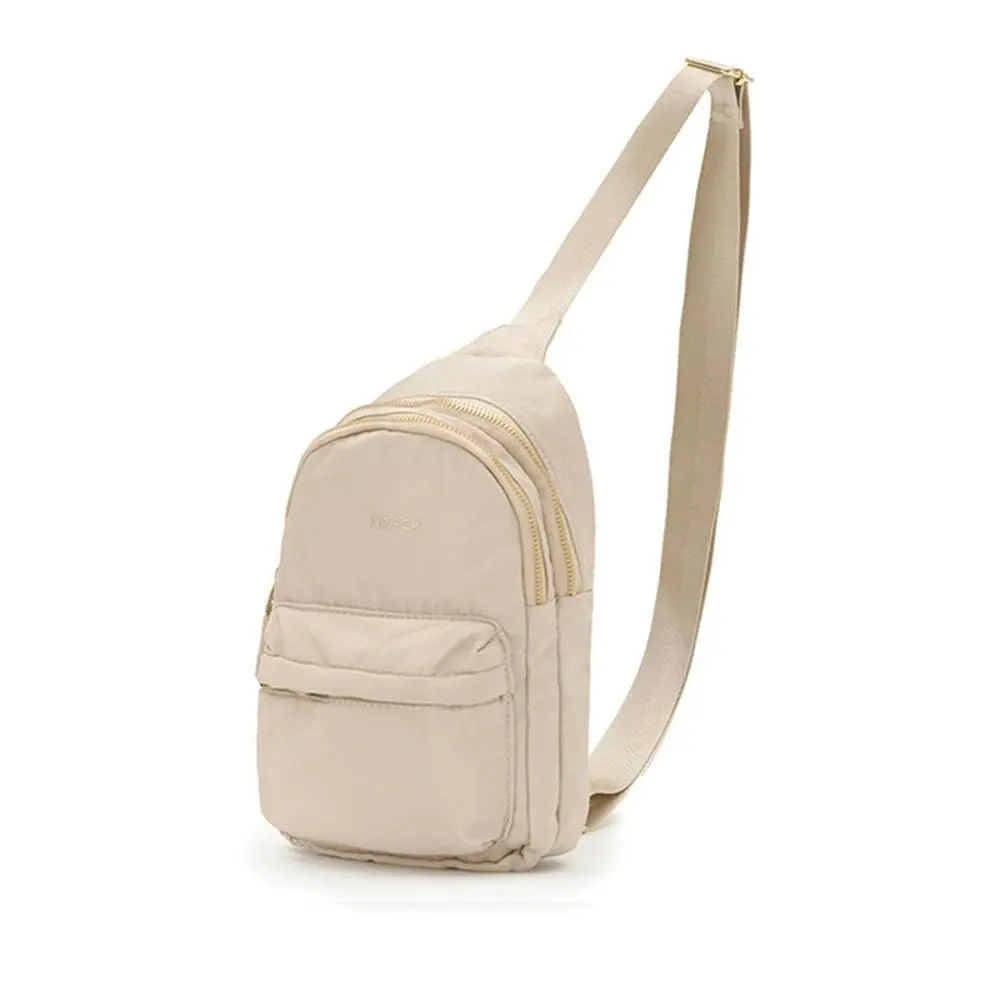 Tosca Casual Unisex Shoulder Nylon Slinger Crossbody Chest Utility Bag Beige