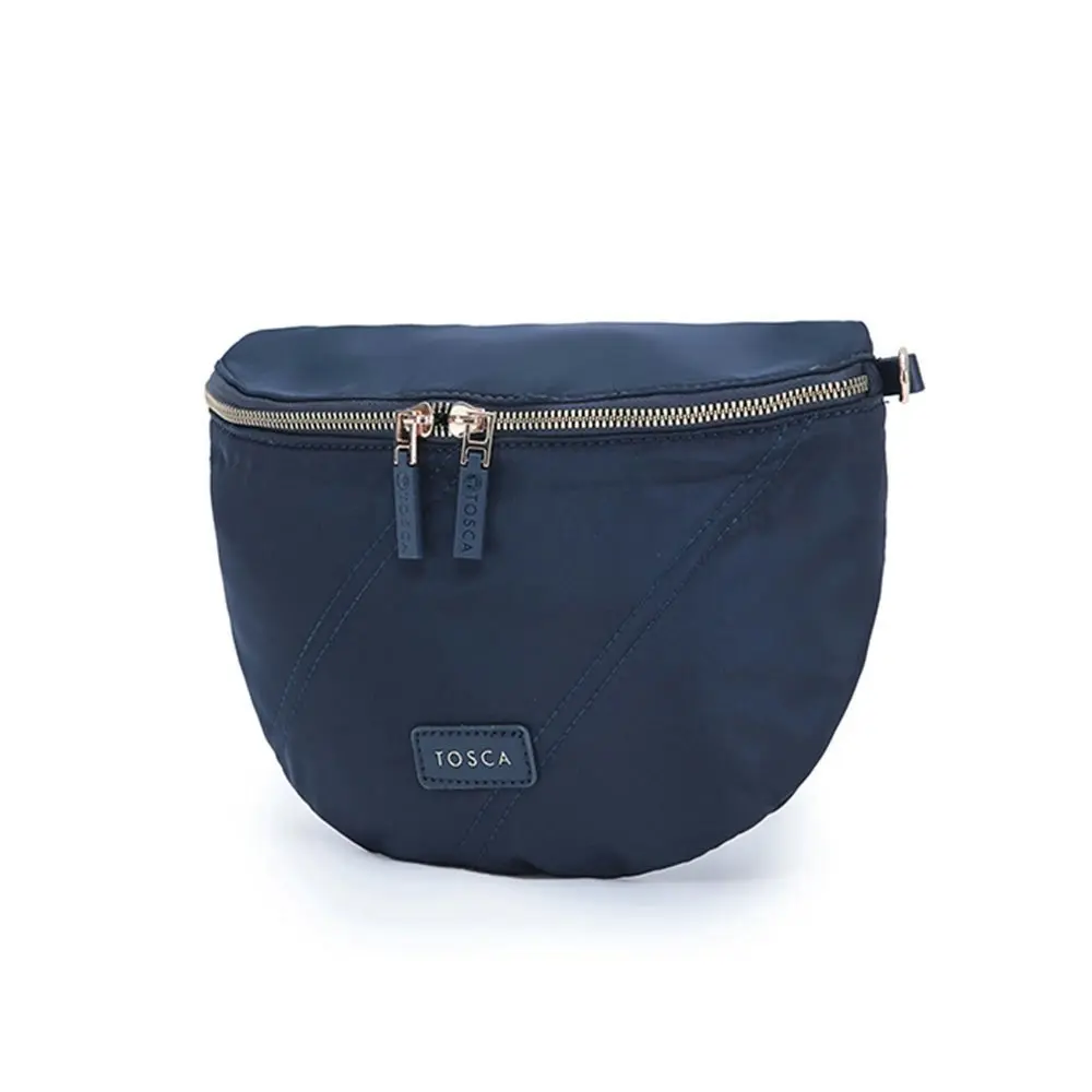 Tosca Sling Lightweight Vegan Crossbody Compact Shoulder Handbag Navy Stitch