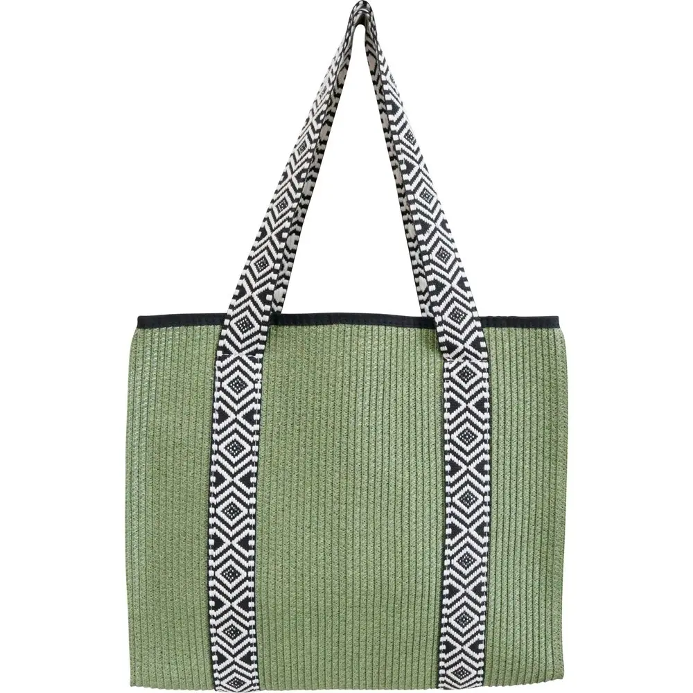 LVD Women's/Ladies Beach Summer Carry Tote Outdoor Shoulder Bag 34x29cm Sage