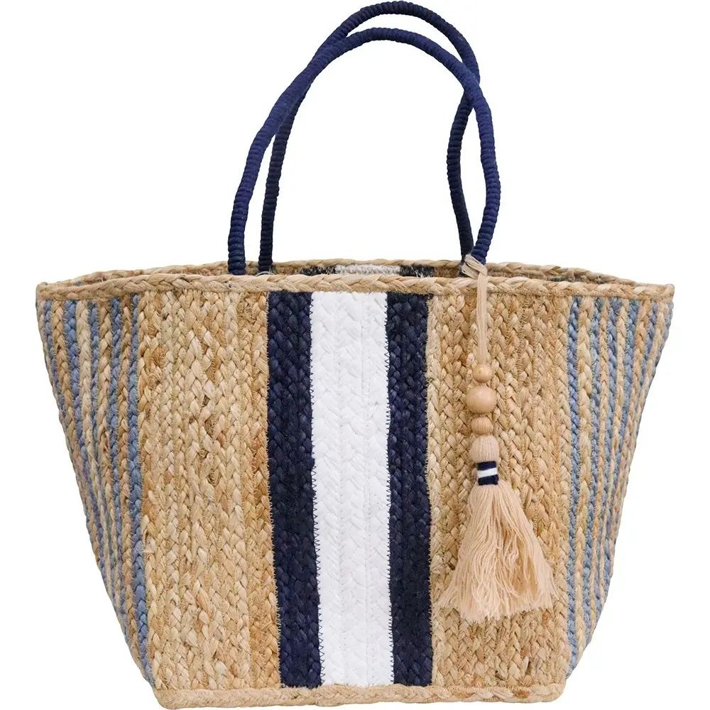 LVD Jute Nautic Portable On The Go Decorative Cozy Carry Tote Bag 50x30cm