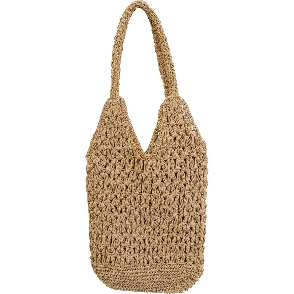 LVD Women's/Ladies Woven Shopping/Summer Beach Tote Bag Shopper 78cm Brown