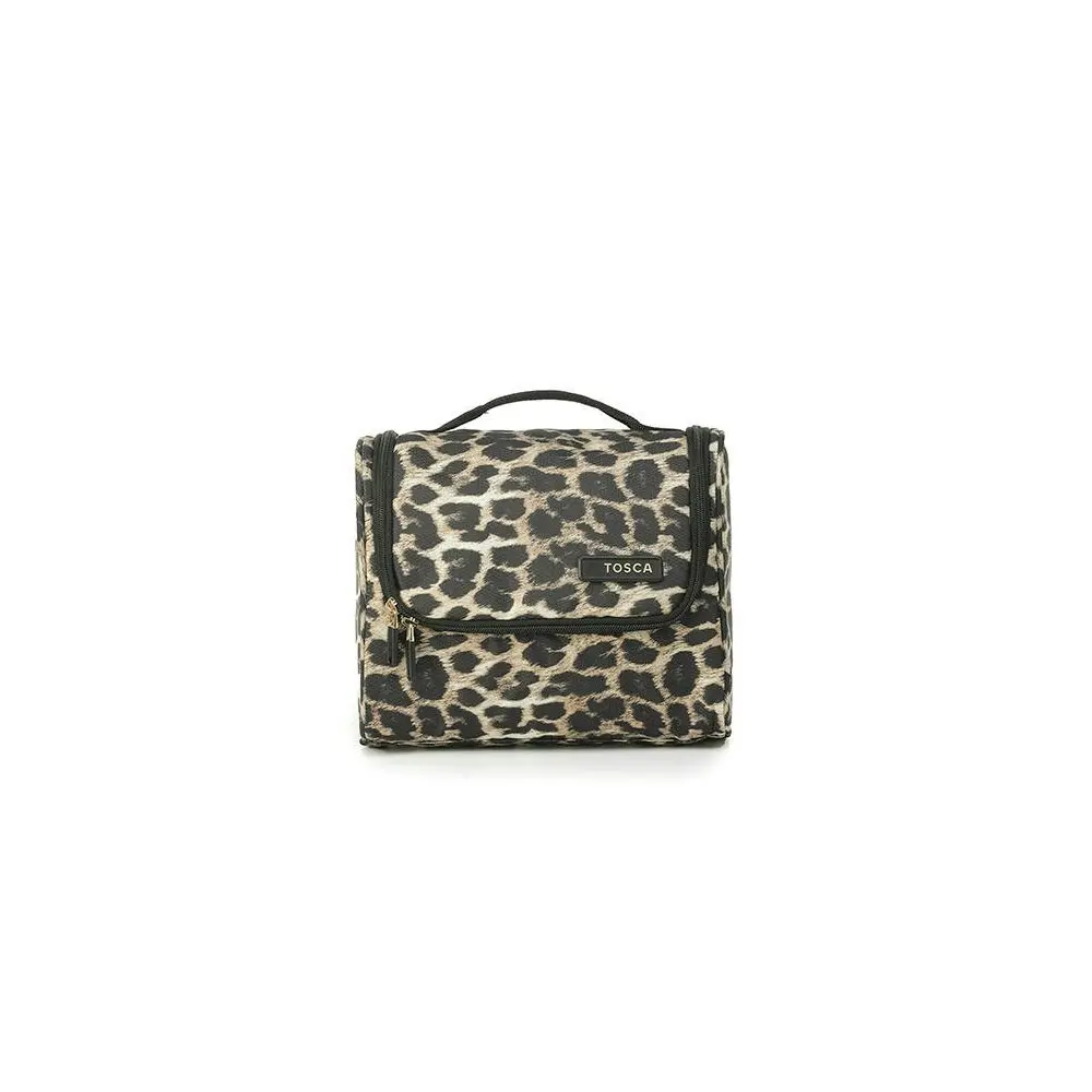 Tosca So-Lite 26cm/6L Hanging Travel Toiletry Bag Personal Organiser Leopard