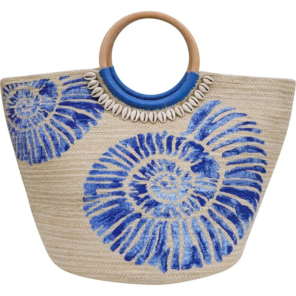 LVD Jute Ocean Portable On The Go Decorative Cosy Carry Tote Bag 50x30cm