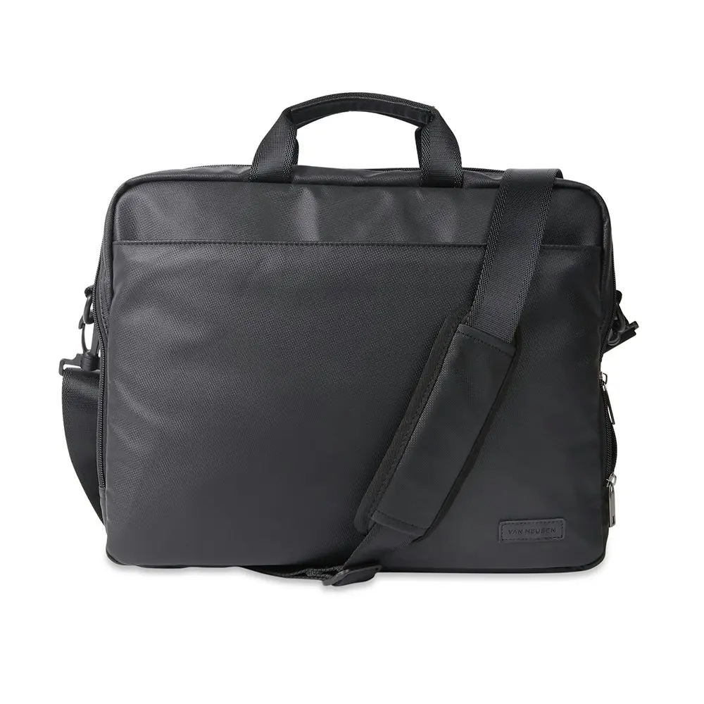 Van Heusen Men's Briefcase 17" Padded Laptop Bag Work Bag w/Shoulder Strap Black