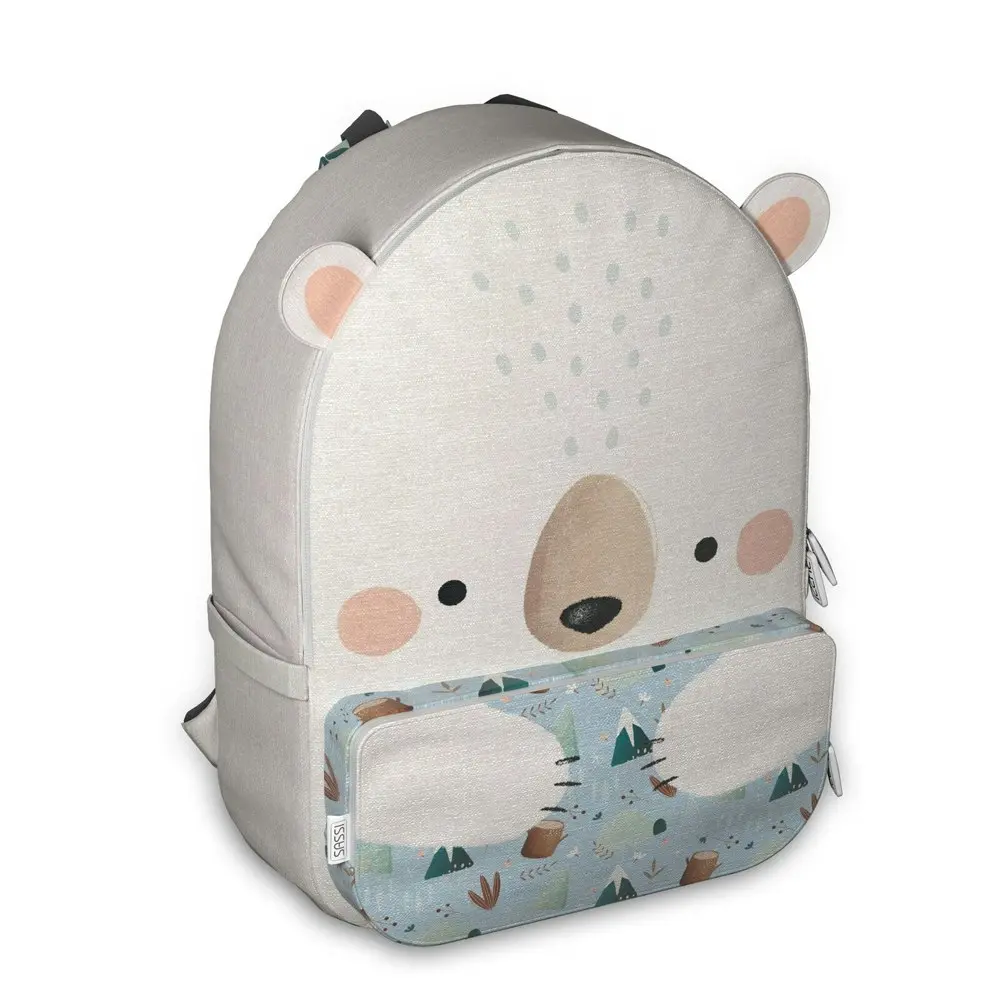 Sassi  A4 Junior Cotton Kids/Childrens School Backpack Munchy the Bear 3+