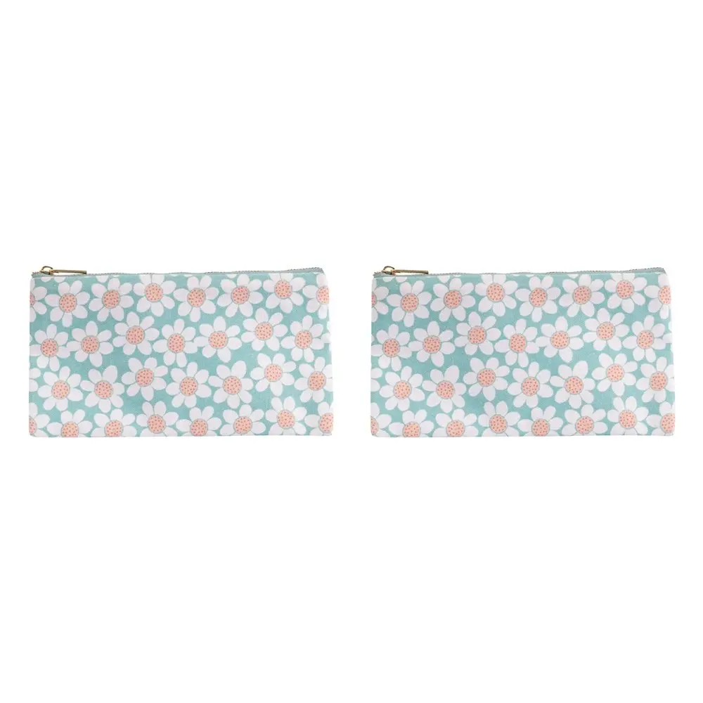 2x Splosh Handbag Accessories Organiser Storage Pouch 20x11cm Daisy Print