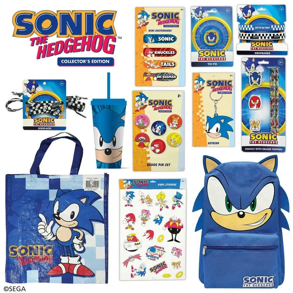 Sonic The Hedgehog Merchandise Kids/Childrens Backpack/Bottle Showbag Series 4