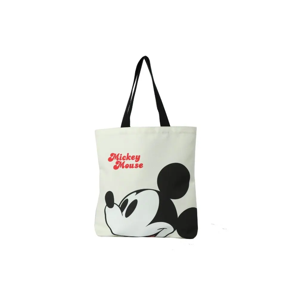 Disney Mickey Mouse Canvas Shopper Women's Tote Shopping Bag Black/White