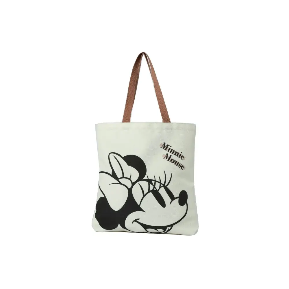 Disney Minnie Mouse Women's Canvas Shopper Handbag/Shoulderbag 35x40cm White