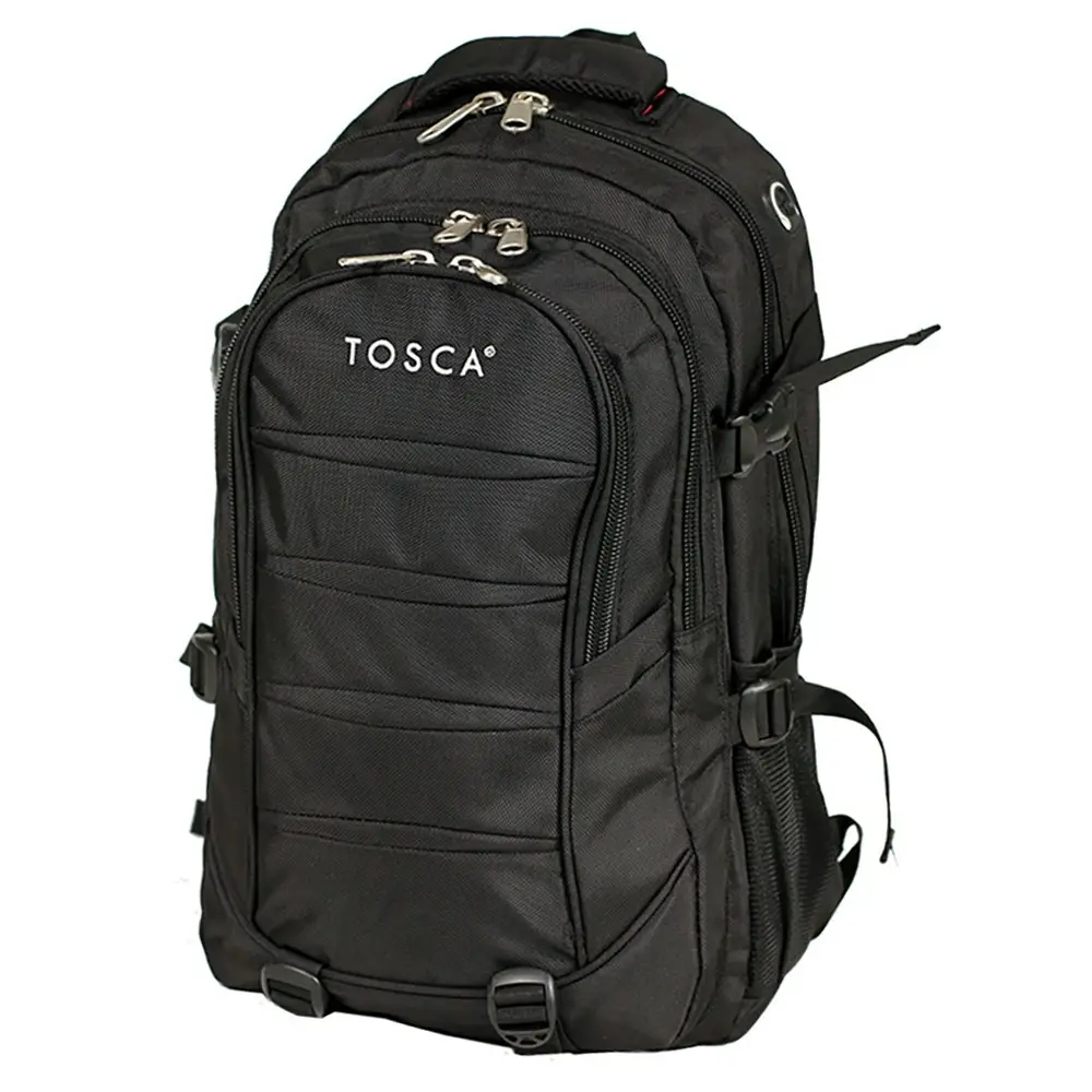 Tosca Deluxe 55x35x25cm/48L Nylon Outdoor Padded Laptop Slot Backpack Bag Black