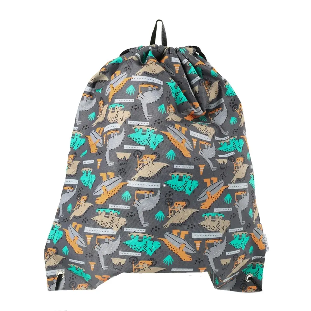 Splosh Out & About Dino Skate Waterproof Drawstring Carry Bag w/Pocket 44.5x38cm