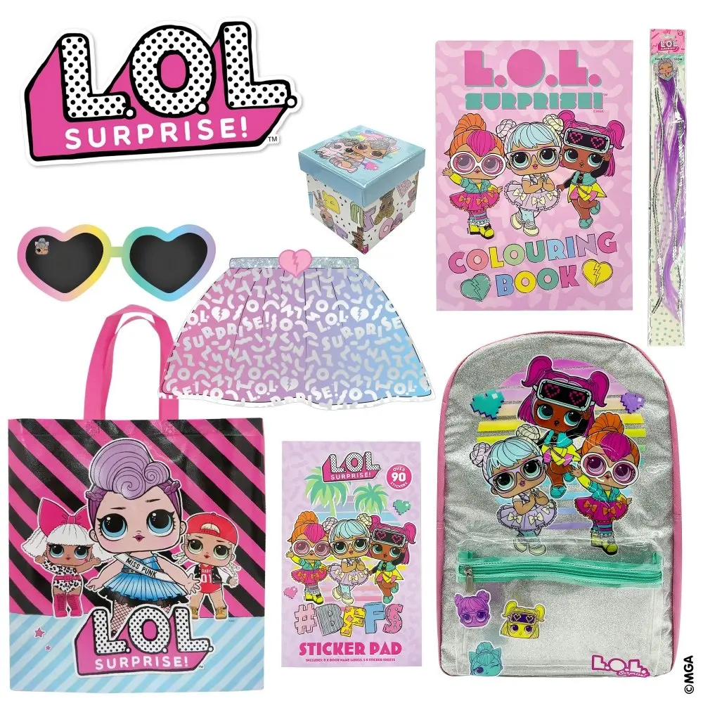 LOL Surprise Merchandise Kids/Childrens Backpack/Stickers Showbag 2024