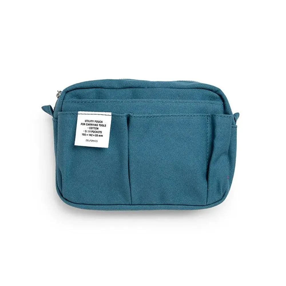 Delfonics Cotton Inner Carry Bag Pouch Storage Organiser Small 19.5cm Blue Grey