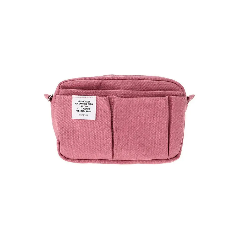 Delfonics Cotton Inner Carry Bag Pouch Storage Utility Organiser Sml 19.5cm Pink