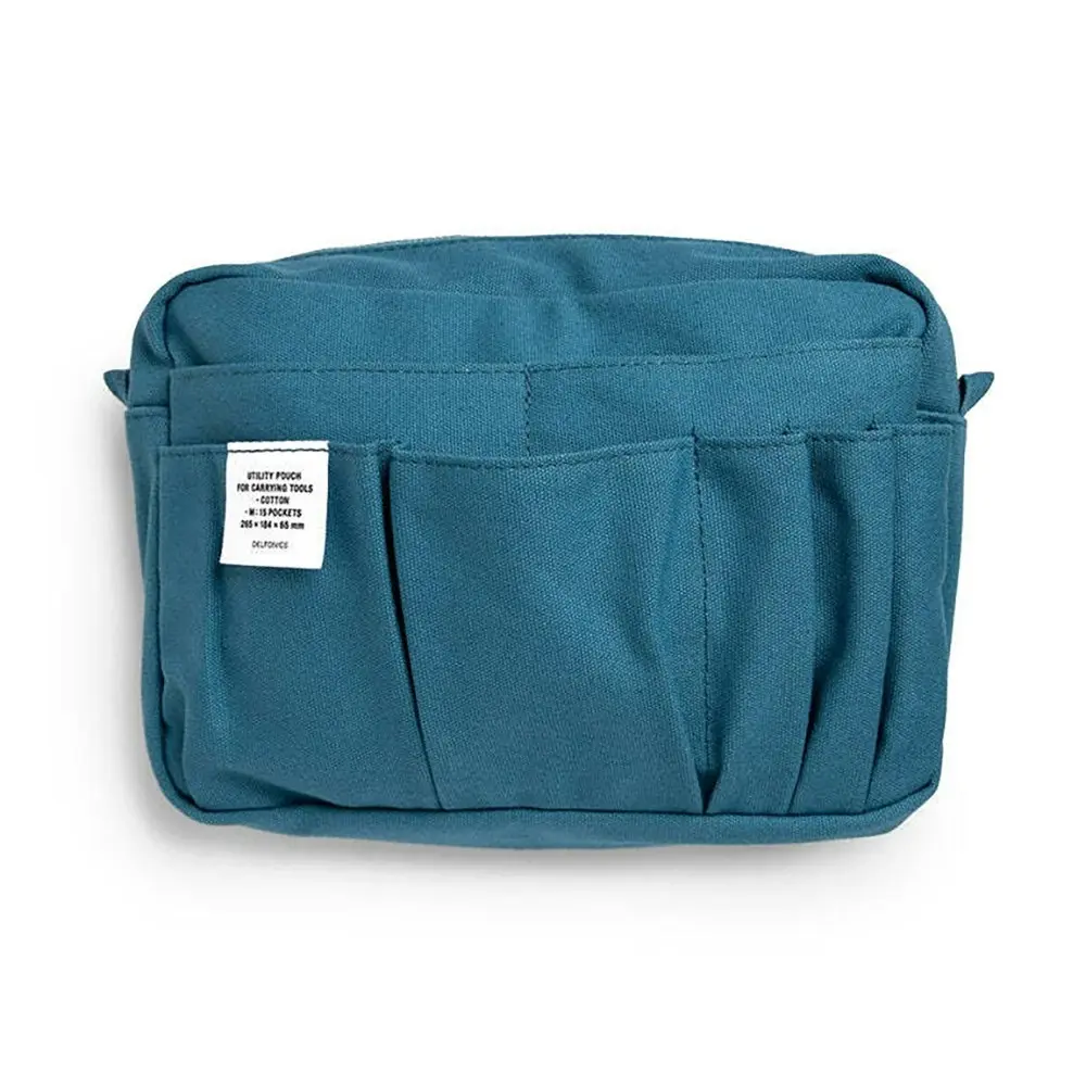 Delfonics Cotton Inner Carry Bag Pouch Storage OrganiserMedium 26.5cm Blue Grey