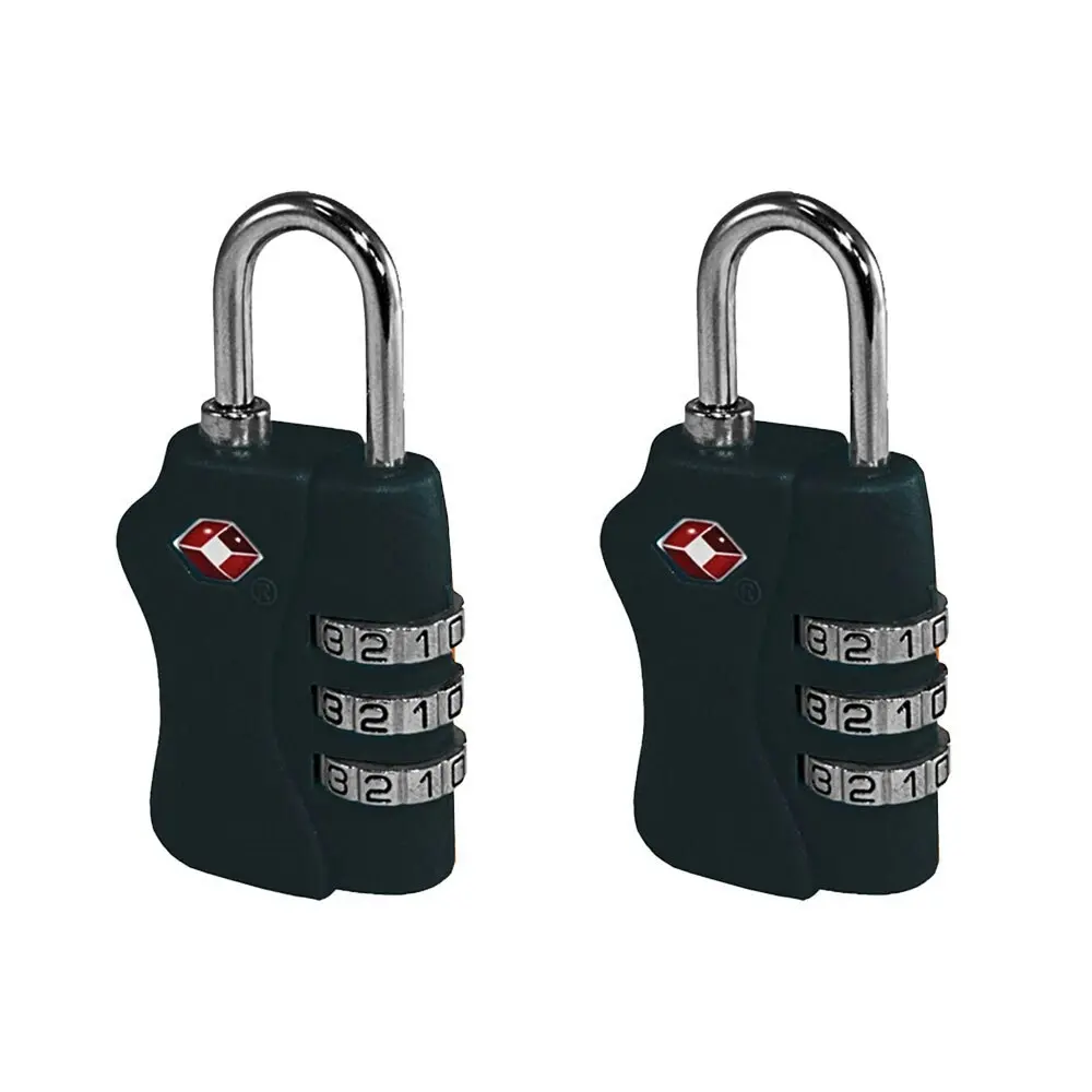 2x Tosca TSA Approved Luggage Bag Security Combination Safety Lock - Black