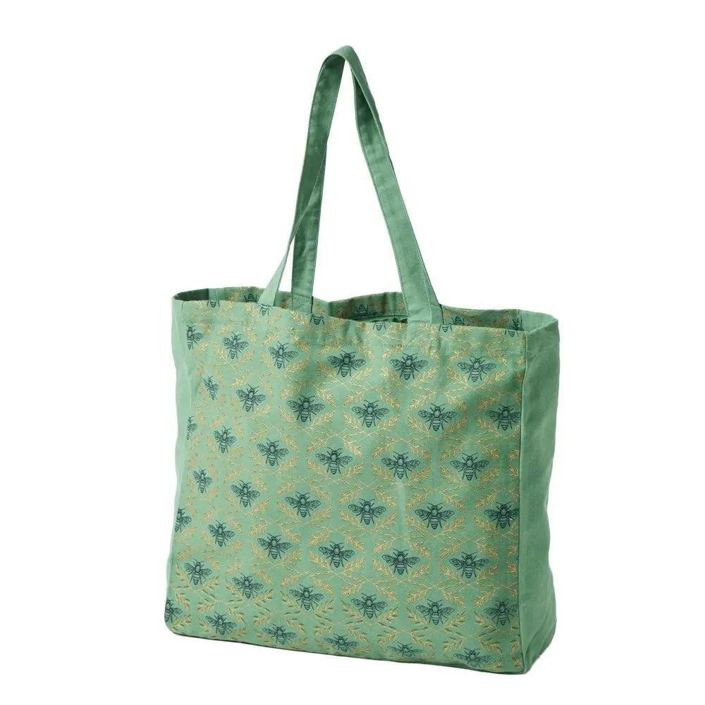 Pilbeam Living Bee Shopping/Market Cotton Tote Bag Should/Hand Carry Green