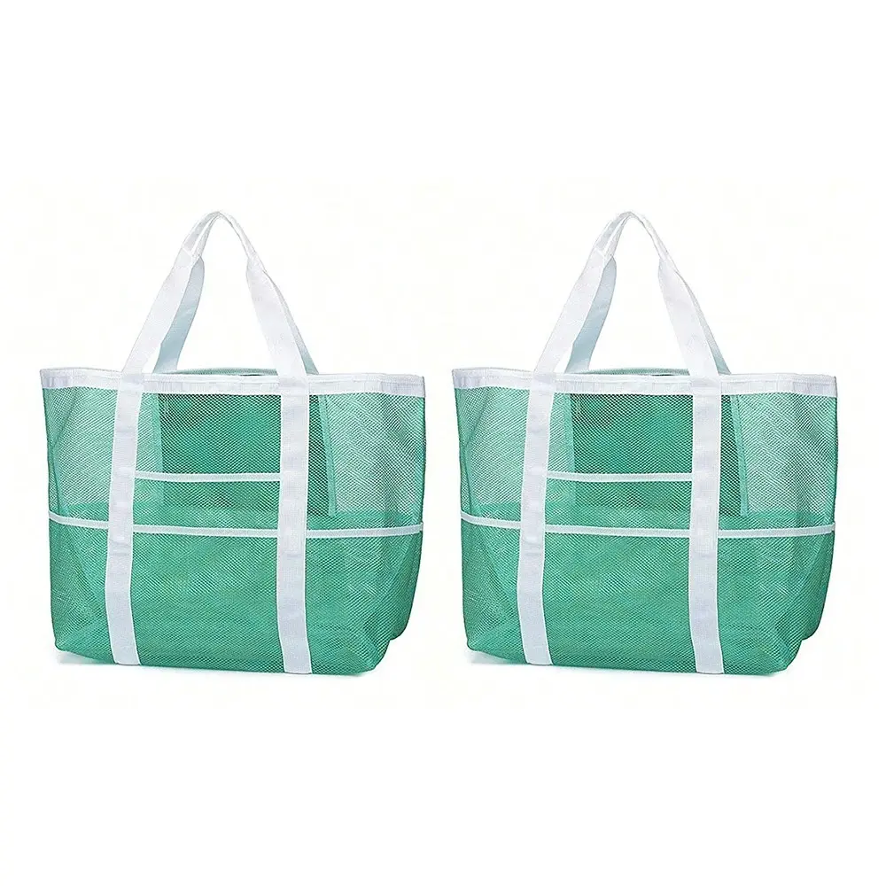 2x Good Vibes Outdoor Camping Ultimate Premium Mesh Beach Bag Assorted Colours