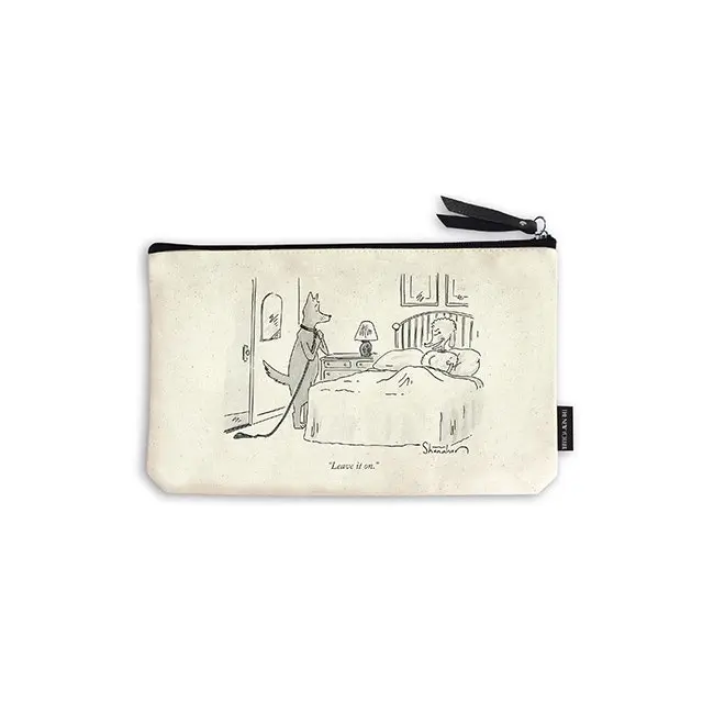 The New Yorker Cotton Canvas Zippered Pouch Purse 25x16cm WHT Leave It On